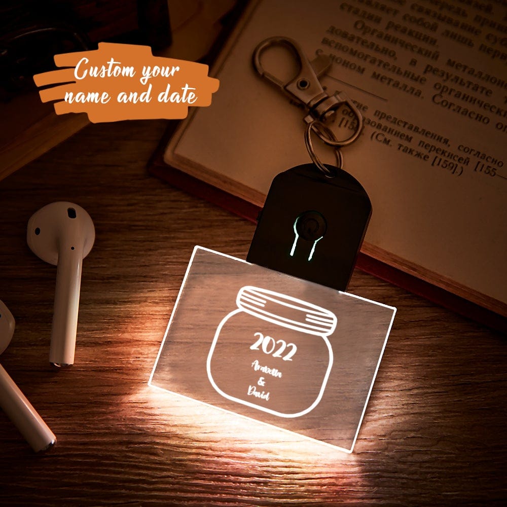 Led keychain with on sale name